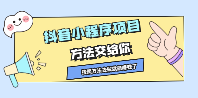 抖音小程序项目，方法交给你，按照方法去做就行了_金轩项目库