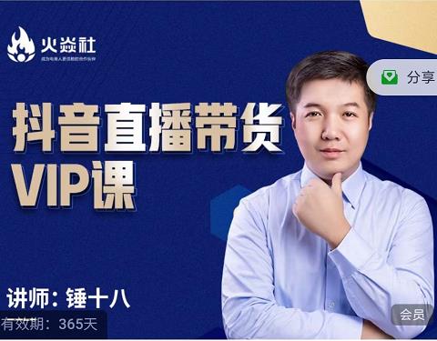 锤十八-抖音直播带货VIP课，专注直播带货有效盈利模式_金轩项目库