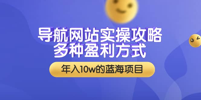 导航网站实操攻略，多种盈利方式，年入10w的蓝海项目（附搭建教学+源码）_金轩项目库