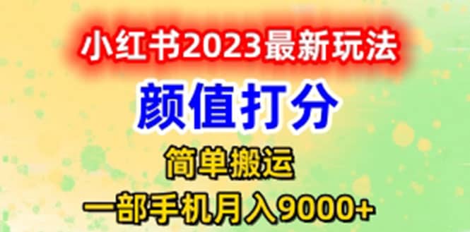 最新小红书颜值打分玩法，日入300+闭环玩法_金轩项目库