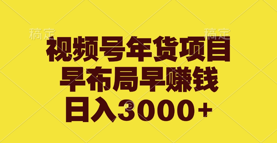 视频号年货项目，早布局早赚钱，日入3000+_金轩项目库