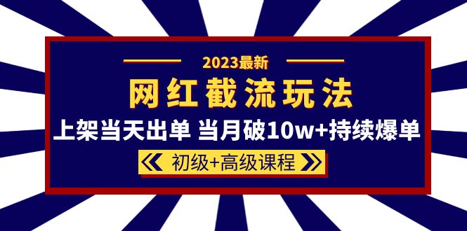 2023网红·同款截流玩法【初级+高级课程】上架当天出单 当月破10w+持续爆单_金轩项目库