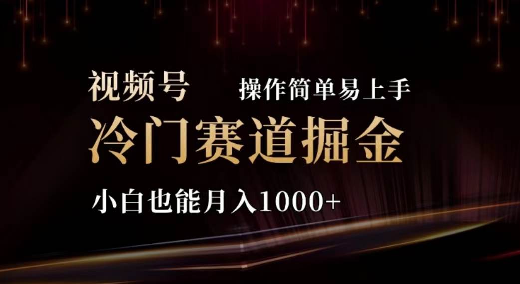 2024视频号冷门赛道掘金，操作简单轻松上手，小白也能月入1000+_金轩项目库