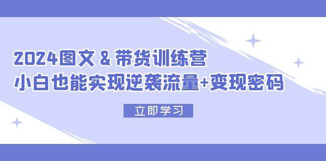 2024 图文+带货训练营，小白也能实现逆袭流量+变现密码_金轩项目库