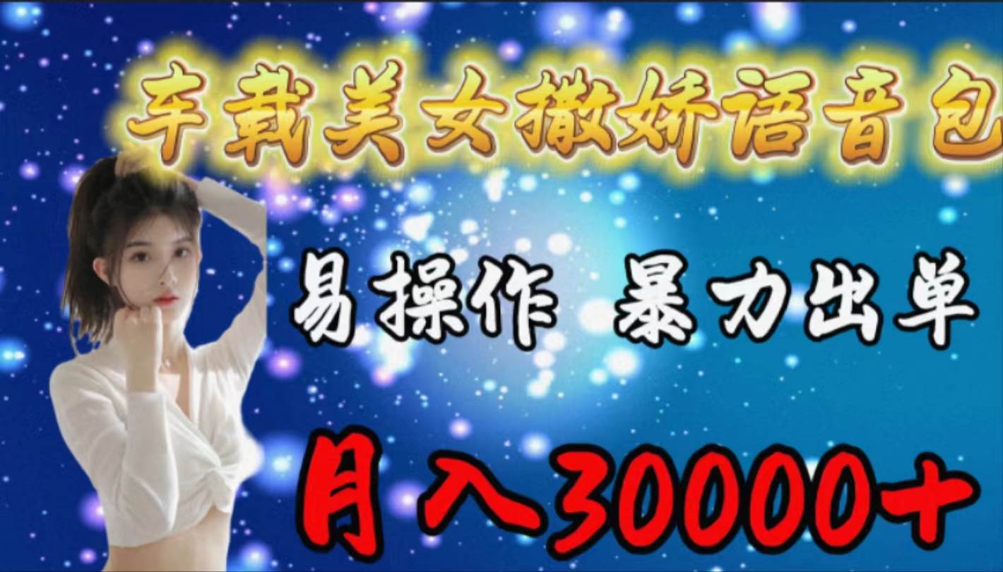 车载女生撒娇语音包，易操作，暴力出单，月入30000+_金轩项目库