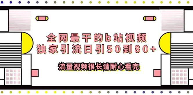 全网最干的b站视频独家引流日引50到80+流量视频很长请耐心看完_金轩项目库