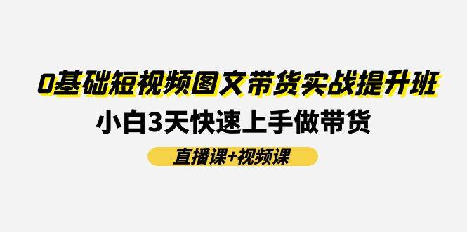0基础短视频图文带货实战提升班(直播课+视频课)：小白3天快速上手做带货_金轩项目库
