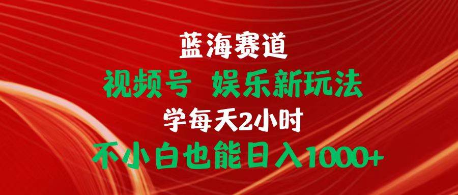 蓝海赛道视频号 娱乐新玩法每天2小时小白也能日入1000+_金轩项目库