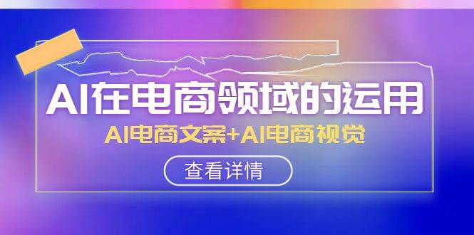 AI-在电商领域的运用线上课，AI电商文案+AI电商视觉（14节课）_金轩项目库