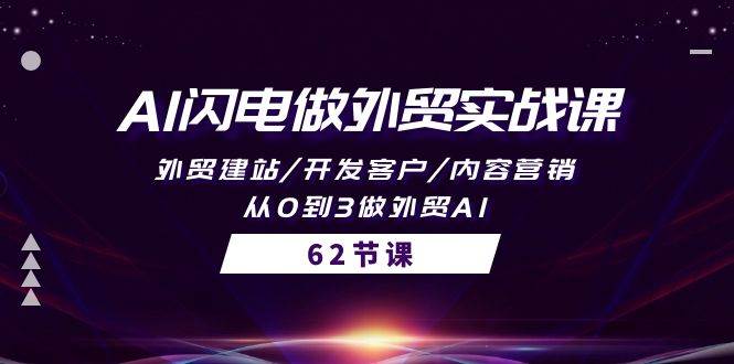 AI闪电做外贸实战课，外贸建站/开发客户/内容营销/从0到3做外贸AI-62节_金轩项目库