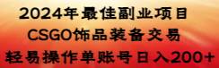 2024年最佳副业项目 CSGO饰品装备交易 轻易操作单账号日入200+_金轩项目库