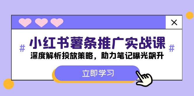 小红书-薯 条 推 广 实战课：深度解析投放策略，助力笔记曝光飙升_金轩项目库