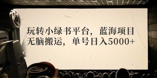 玩转小绿书平台，蓝海项目，无脑搬运，单号日入5000+_金轩项目库