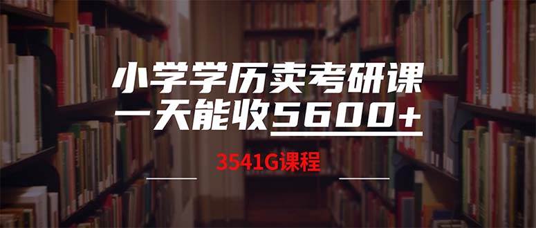 小学学历卖考研课程，一天收5600（附3580G考研合集）_金轩项目库