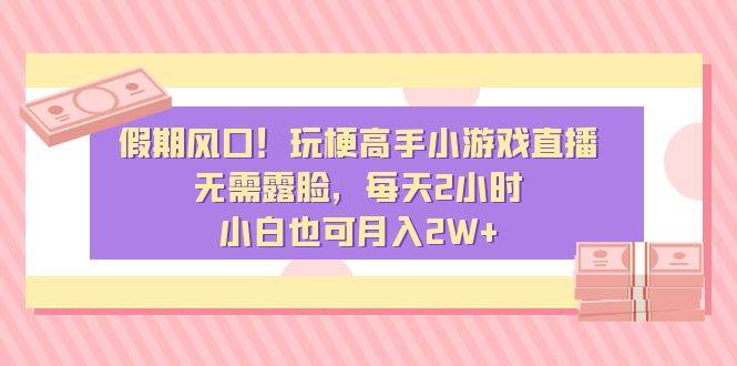 假期风口！玩梗高手小游戏直播，无需露脸，每天2小时，小白也可月入2W+_金轩项目库