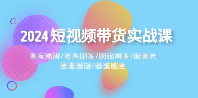 2024短视频带货实战课：赛道规划·选品方法·投流测品·放量玩法·流量规划_金轩项目库
