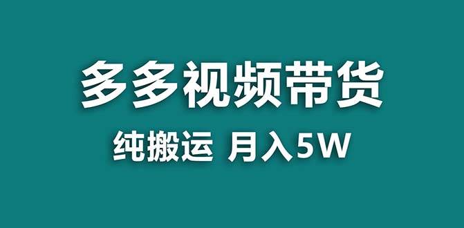 【蓝海项目】拼多多视频带货 纯搬运一个月搞了5w佣金，小白也能操作 送工具_金轩项目库