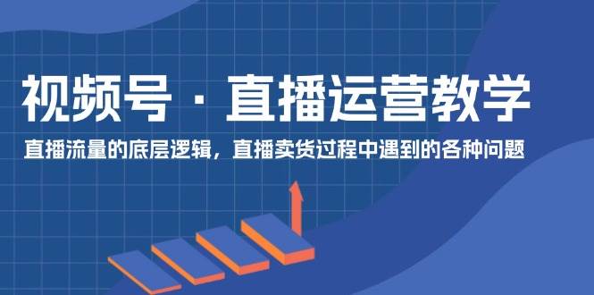 视频号 直播运营教学：直播流量的底层逻辑，直播卖货过程中遇到的各种问题_金轩项目库