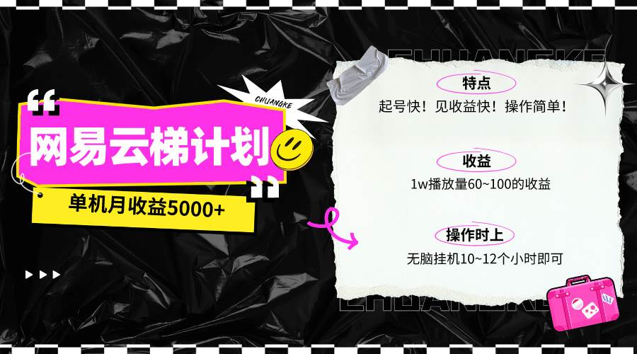 最新网易云梯计划网页版，单机月收益5000+！可放大操作_金轩项目库