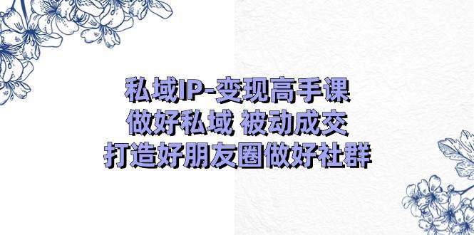 私域IP-变现高手课：做好私域 被动成交，打造好朋友圈做好社群（18节）_金轩项目库