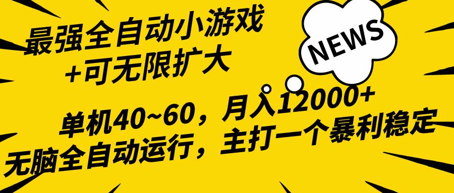 2024最新全网独家小游戏全自动，单机40~60,稳定躺赚，小白都能月入过万_金轩项目库