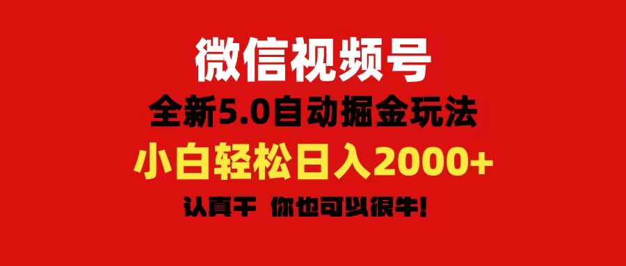 微信视频号变现，5.0全新自动掘金玩法，日入利润2000+有手就行_金轩项目库