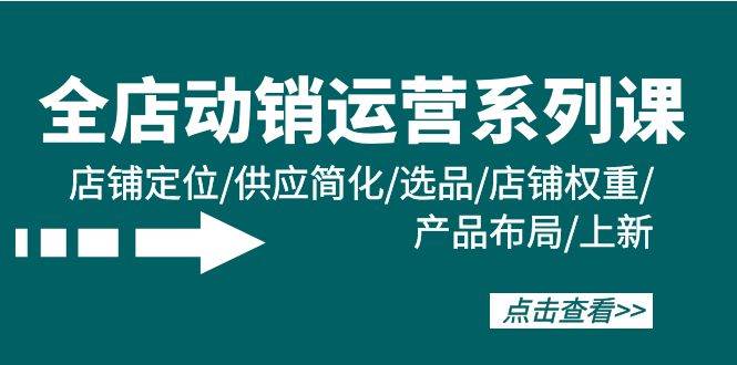 全店·动销运营系列课：店铺定位/供应简化/选品/店铺权重/产品布局/上新_金轩项目库