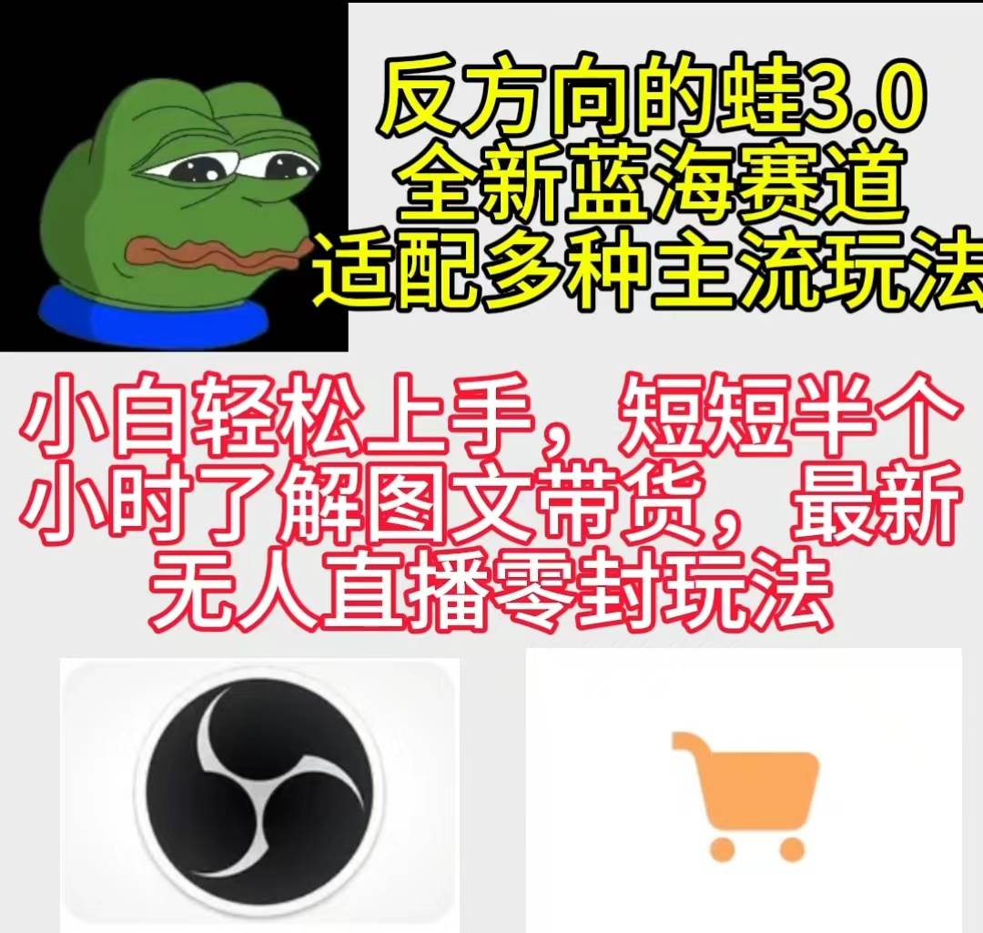 反方向的蛙3.0，图文最新玩法，变现多元化，新蓝海项目，小白轻松上手_金轩项目库