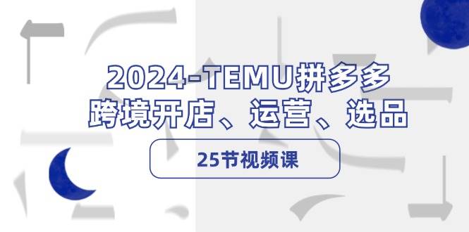 2024-TEMU拼多多·跨境开店、运营、选品（25节视频课）_金轩项目库