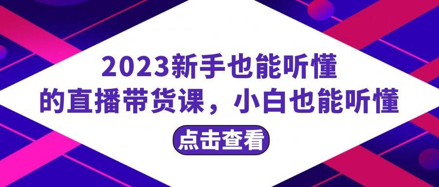 2023新手也能听懂的直播带货课，小白也能听懂，20节完整_金轩项目库