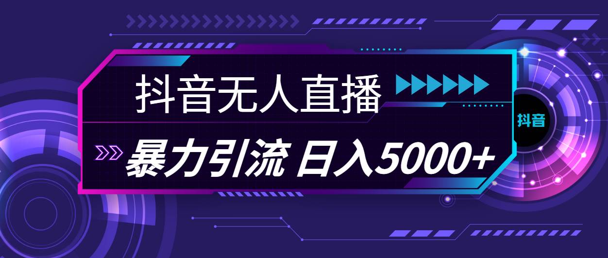 抖音无人直播，暴利引流，日入5000+_金轩项目库