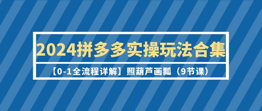 2024拼多多实操玩法合集【0-1全流程详解】照葫芦画瓢（9节课）_金轩项目库