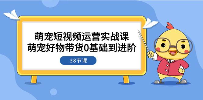 萌宠·短视频运营实战课：萌宠好物带货0基础到进阶（38节课）_金轩项目库