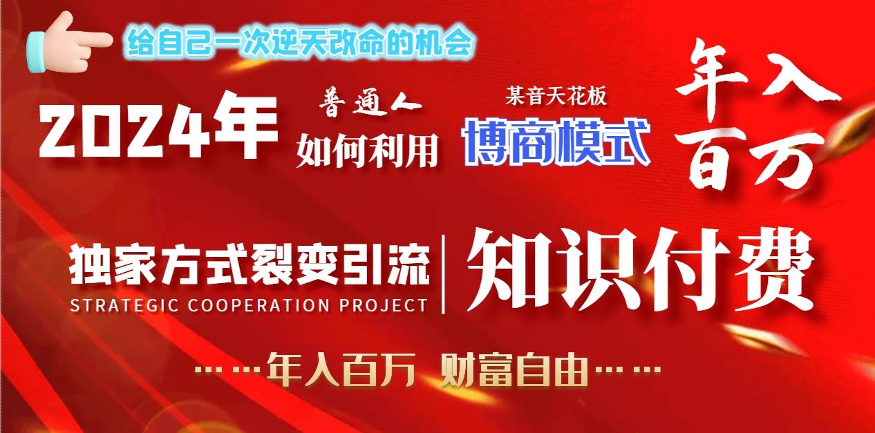 2024年普通人如何利用博商模式做翻身项目年入百万，财富自由_金轩项目库
