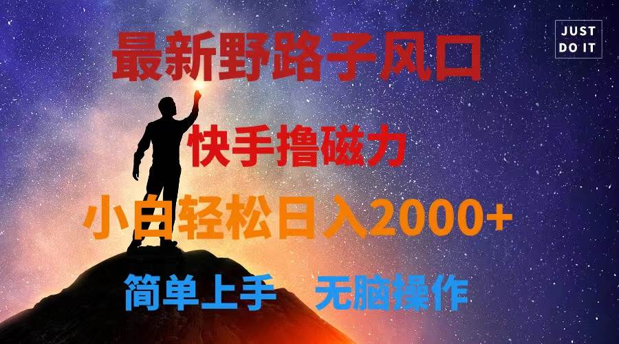 最新风口！快手撸磁力，野路子，小白无脑操作日入2000+_金轩项目库
