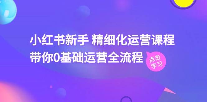 小红书新手 精细化运营课程，带你0基础运营全流程（41节视频课）_金轩项目库