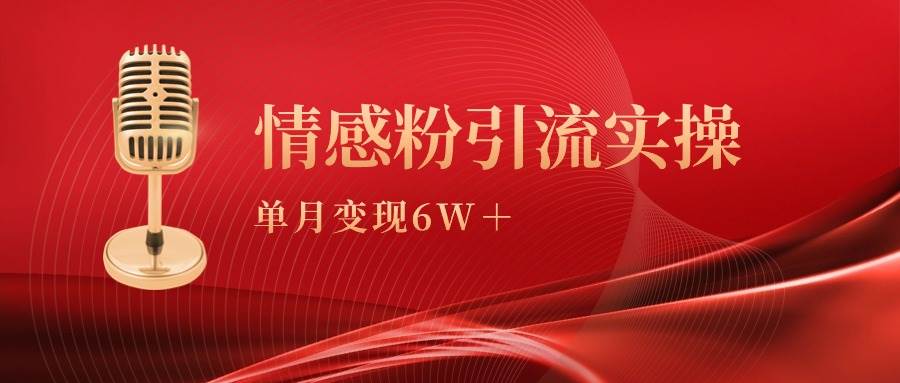 单月变现6w+，情感粉引流变现实操课_金轩项目库