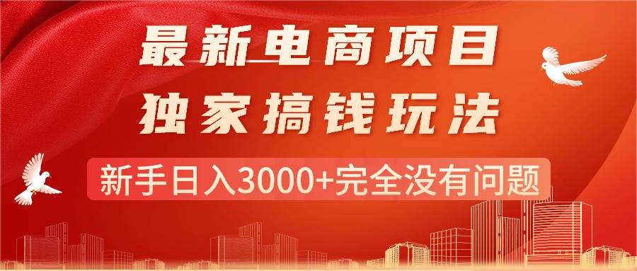 最新电商项目-搞钱玩法，新手日入3000+完全没有问题_金轩项目库