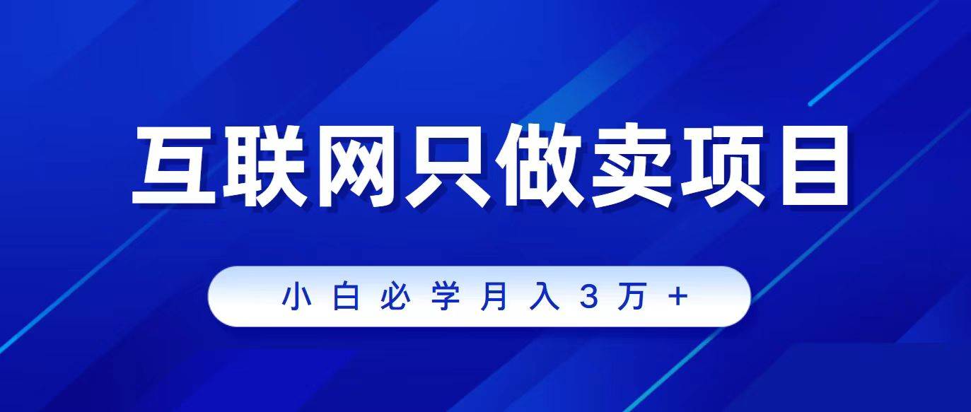 互联网的尽头就是卖项目，被割过韭菜的兄弟们必看！轻松月入三万以上！_金轩项目库
