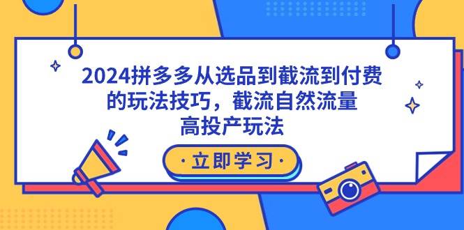 2024拼多多从选品到截流到付费的玩法技巧，截流自然流量玩法，高投产玩法_金轩项目库