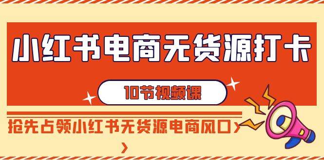 小红书电商-无货源打卡，抢先占领小红书无货源电商风口（10节课）_金轩项目库