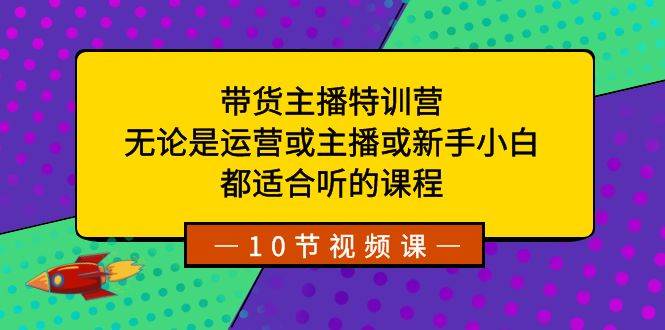 带货主播特训营：无论是运营或主播或新手小白，都适合听的课程_金轩项目库