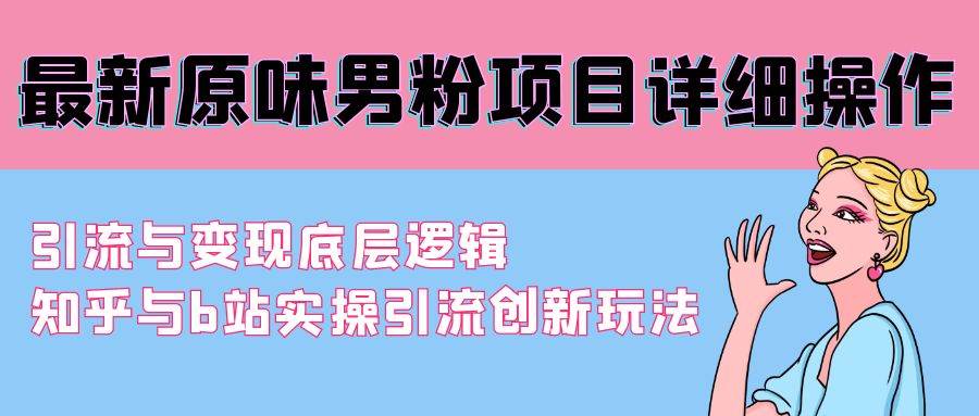 最新原味男粉项目详细操作 引流与变现底层逻辑+知乎与b站实操引流创新玩法_金轩项目库