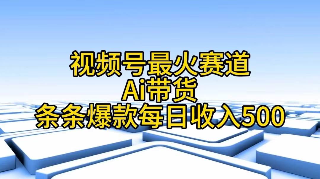 视频号最火赛道——Ai带货条条爆款每日收入500_金轩项目库