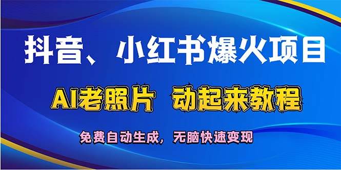 抖音、小红书爆火项目：AI老照片动起来教程，免费自动生成，无脑快速变…_金轩项目库