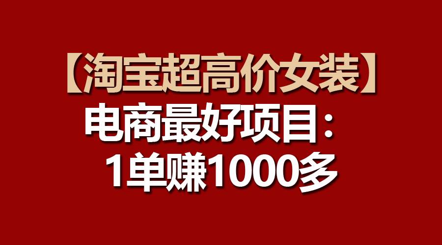 【淘宝超高价女装】电商最好项目：一单赚1000多_金轩项目库