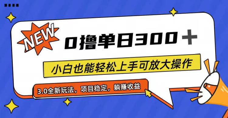 全程0撸，单日300+，小白也能轻松上手可放大操作_金轩项目库