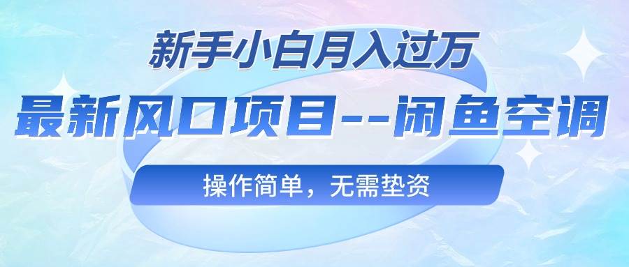最新风口项目—闲鱼空调，新手小白月入过万，操作简单，无需垫资_金轩项目库