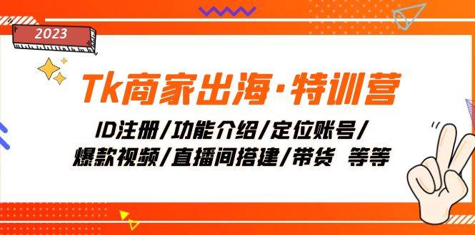 Tk商家出海·特训营：ID注册/功能介绍/定位账号/爆款视频/直播间搭建/带货_金轩项目库