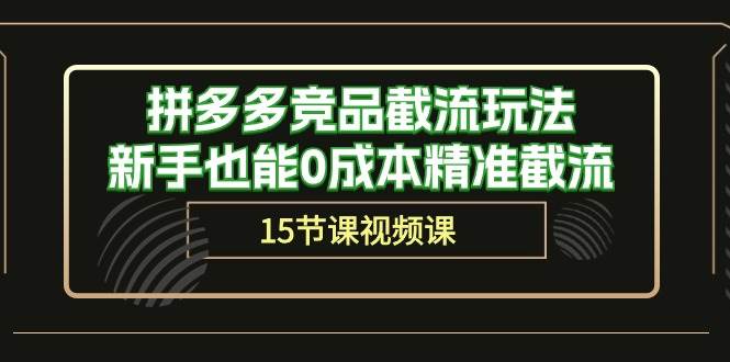 拼多多竞品截流玩法，新手也能0成本精准截流（15节课）_金轩项目库